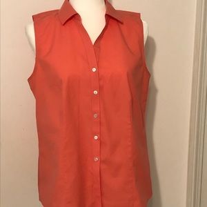 V-neck sleeveless collared blous